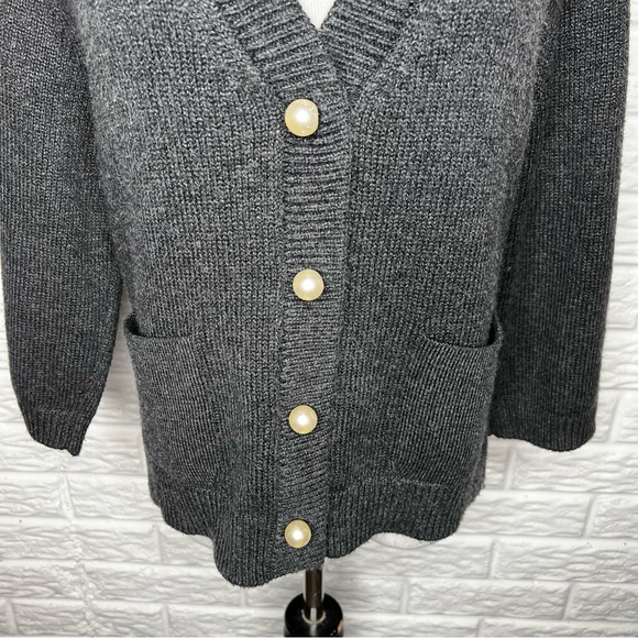 CABI #3533 Cultured Cardigan Sweater in Charcoal Gray Size M - Picture 8 of 11
